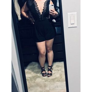 Black Lace Romper